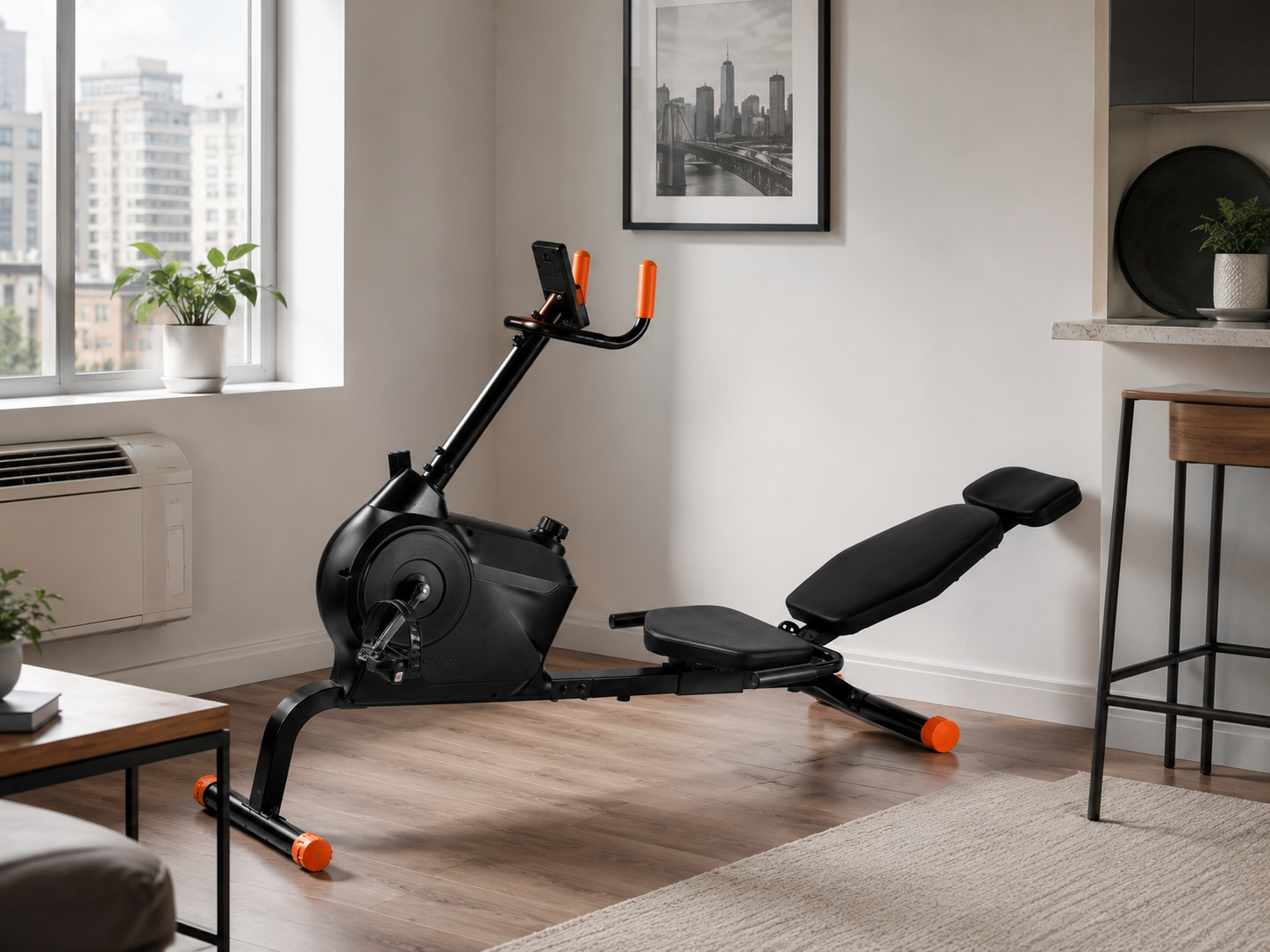 Person using Skybike CoreRide at home