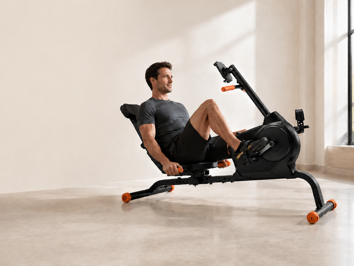 Person using Skybike CoreRide at home